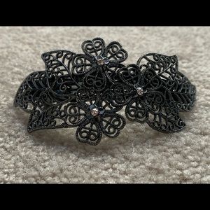 Black Flower Hair Clip